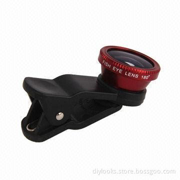 3-in-1 Photo Lens Kit, 180-degree Fisheye Lens + Super Wide Lens + Marco Lens for iPhone 5
